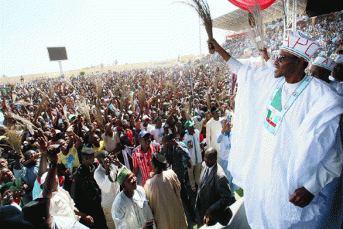 Cardinal Onaiyekan in front of a crowd